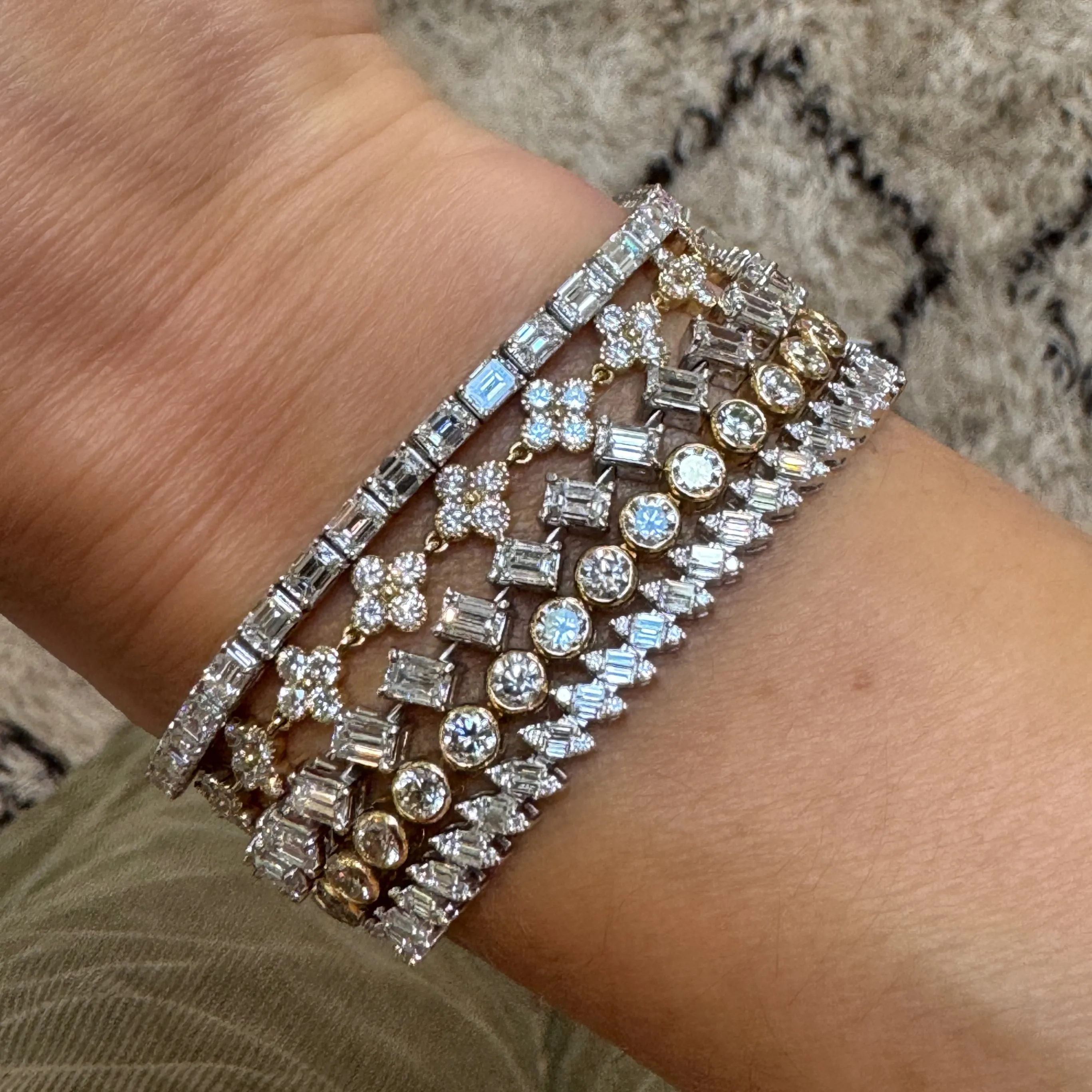 Boss Bezel Set Diamond Rounds Tennis Bracelet