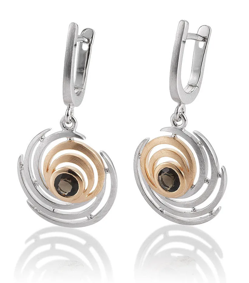 Breuning Whirlpool Earrings with Smoky Quartz