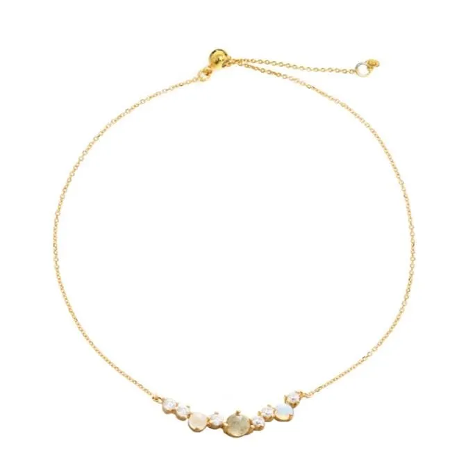 Chain Bracelet With Multi Stone Bar
