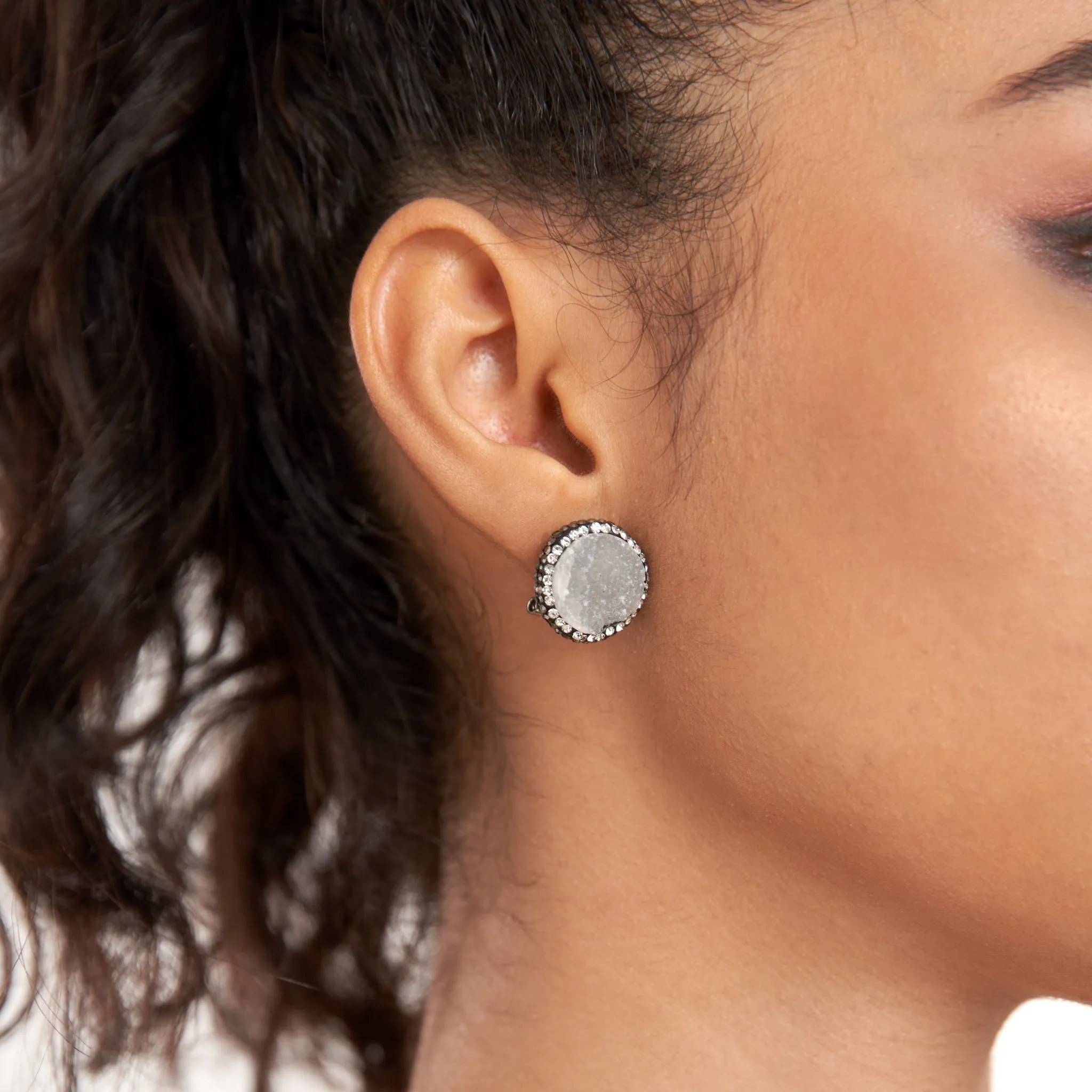 Chrysallis Agate Sparkler Studs - Quartz