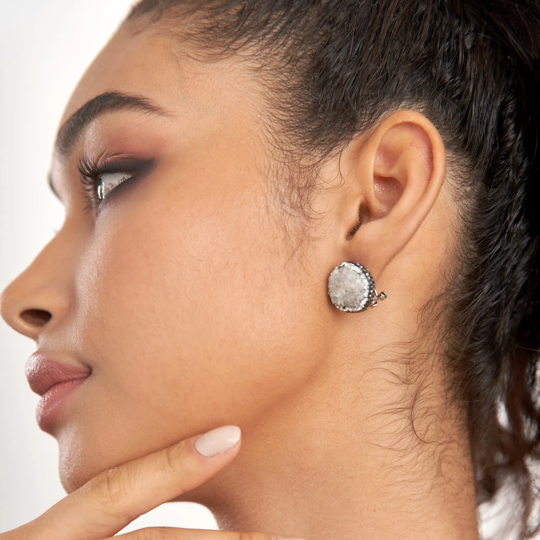 Chrysallis Agate Sparkler Studs - Quartz