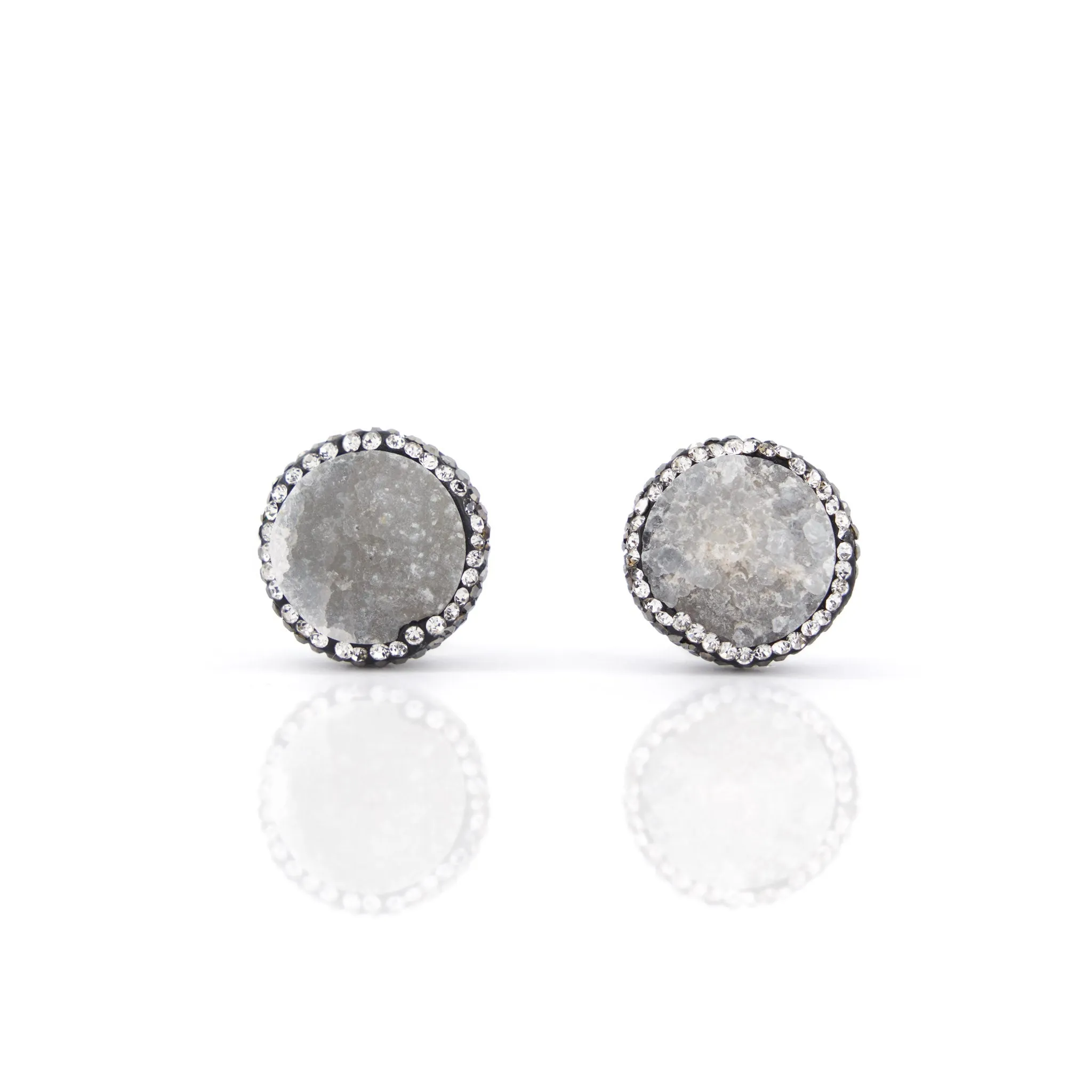 Chrysallis Agate Sparkler Studs - Quartz