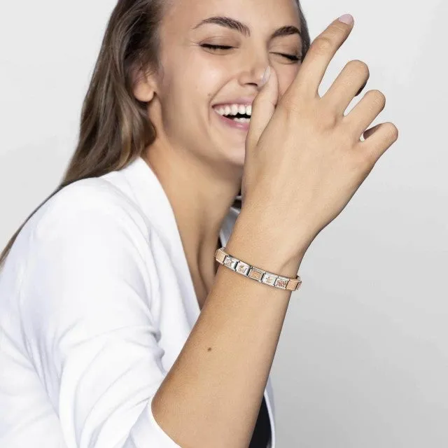 Classic White Opal Baguette Link - Rose Gold - 430512/07