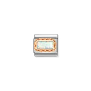 Classic White Opal Baguette Link - Rose Gold - 430512/07