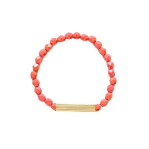 Coral Red Bead Bracelet
