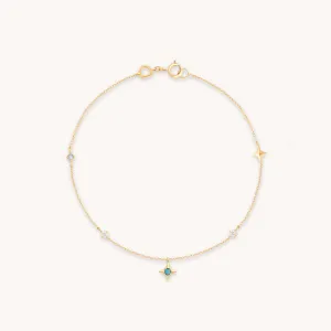 Cosmic Star Opal Charm Bracelet in Solid Gold