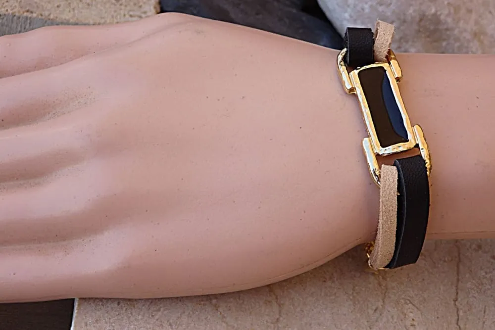 Cream and black bracelet