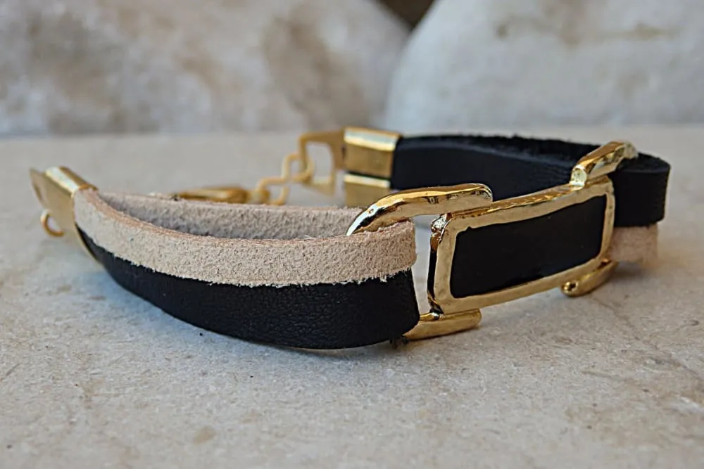 Cream and black bracelet