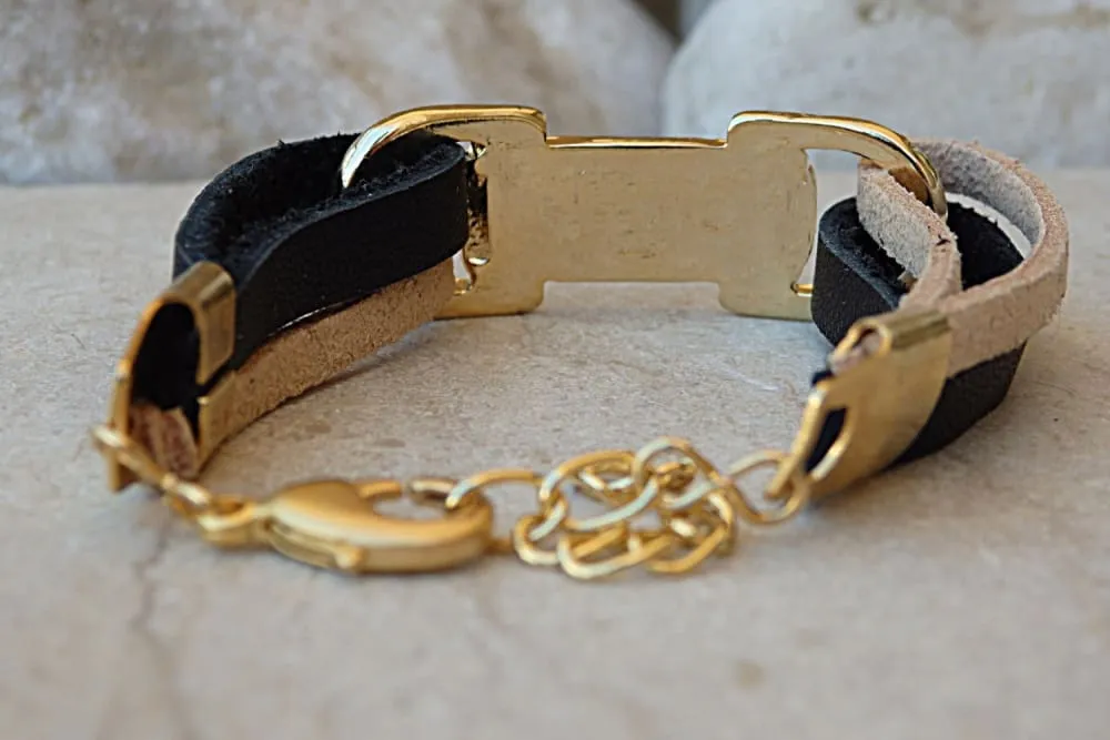 Cream and black bracelet