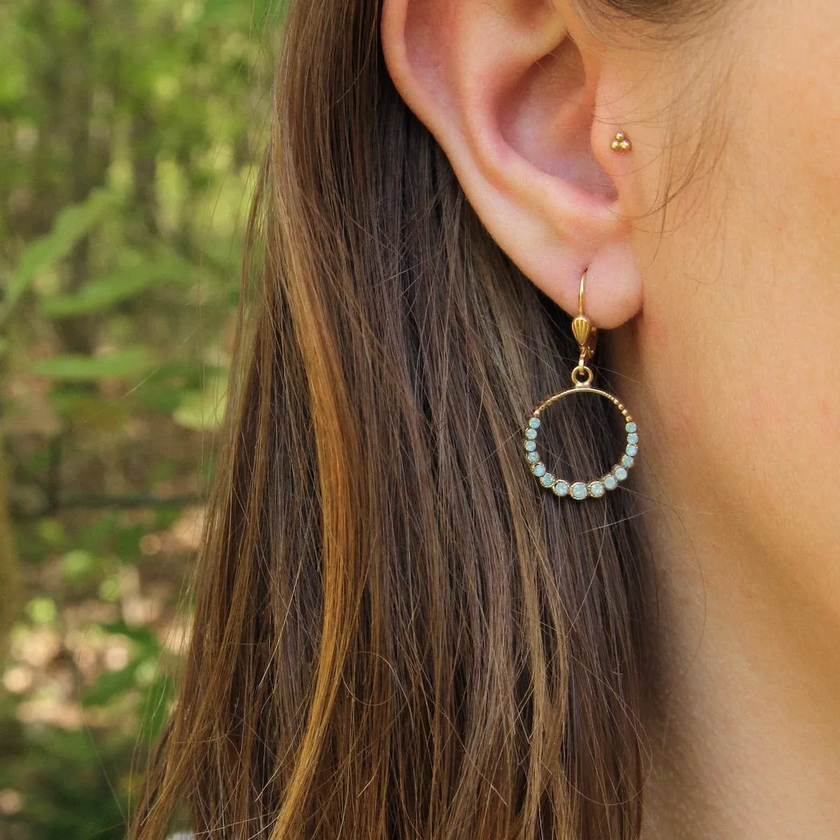Crystal Hoop Earrings - Pacific Opal