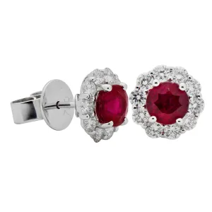 Diamond and ruby earrings (SKU E055) Diamond and ruby earrings (SKU E055)