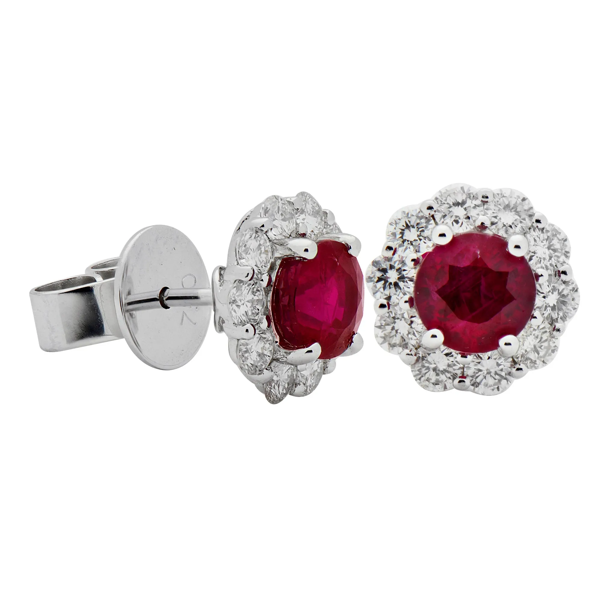 Diamond and ruby earrings (SKU E055)