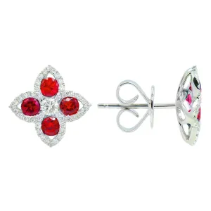 Diamond and ruby earrings (SKU E057) Diamond and ruby earrings (SKU E057)