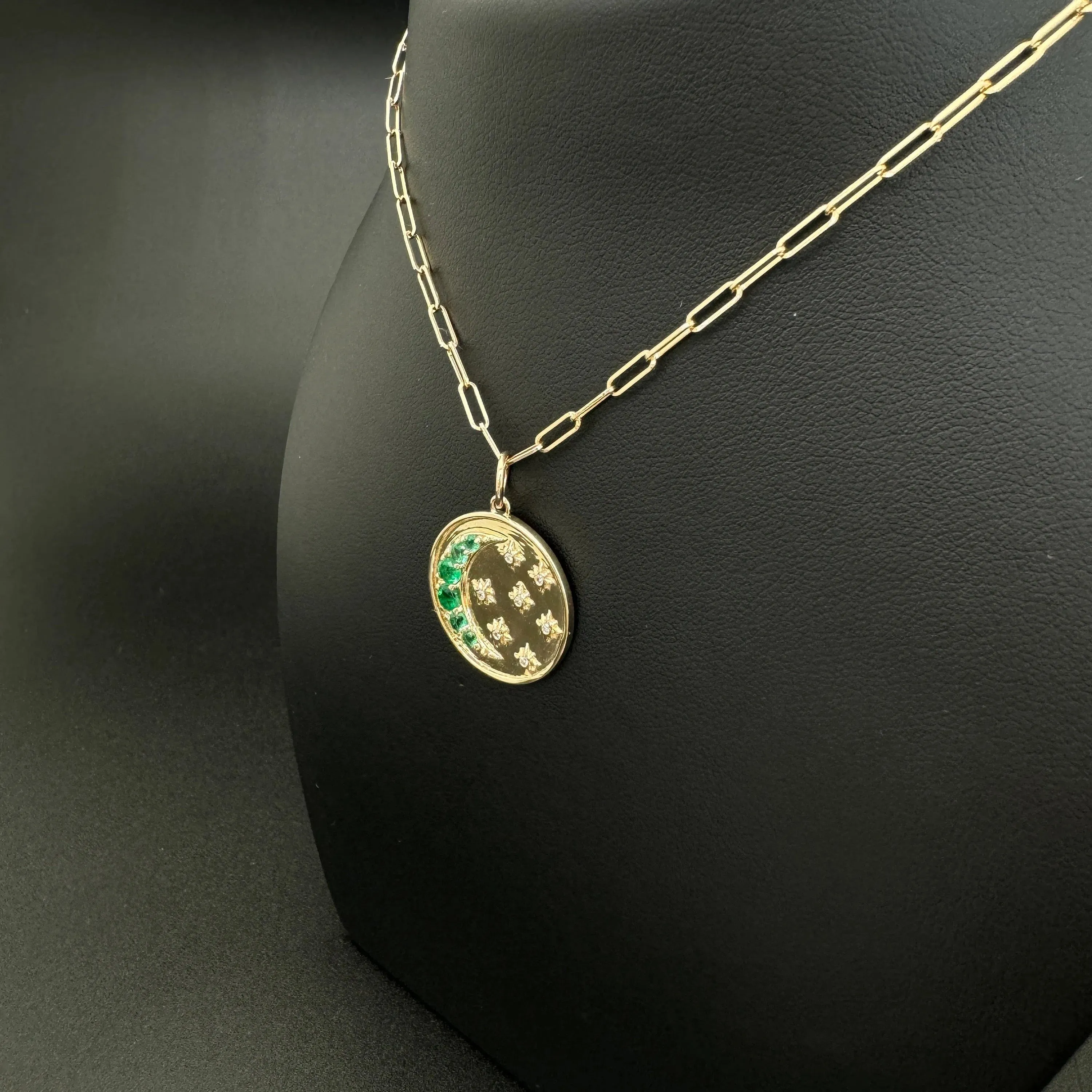 Diamond Emerald Pendant 20mm