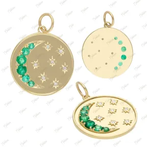 Diamond Emerald Pendant 20mm