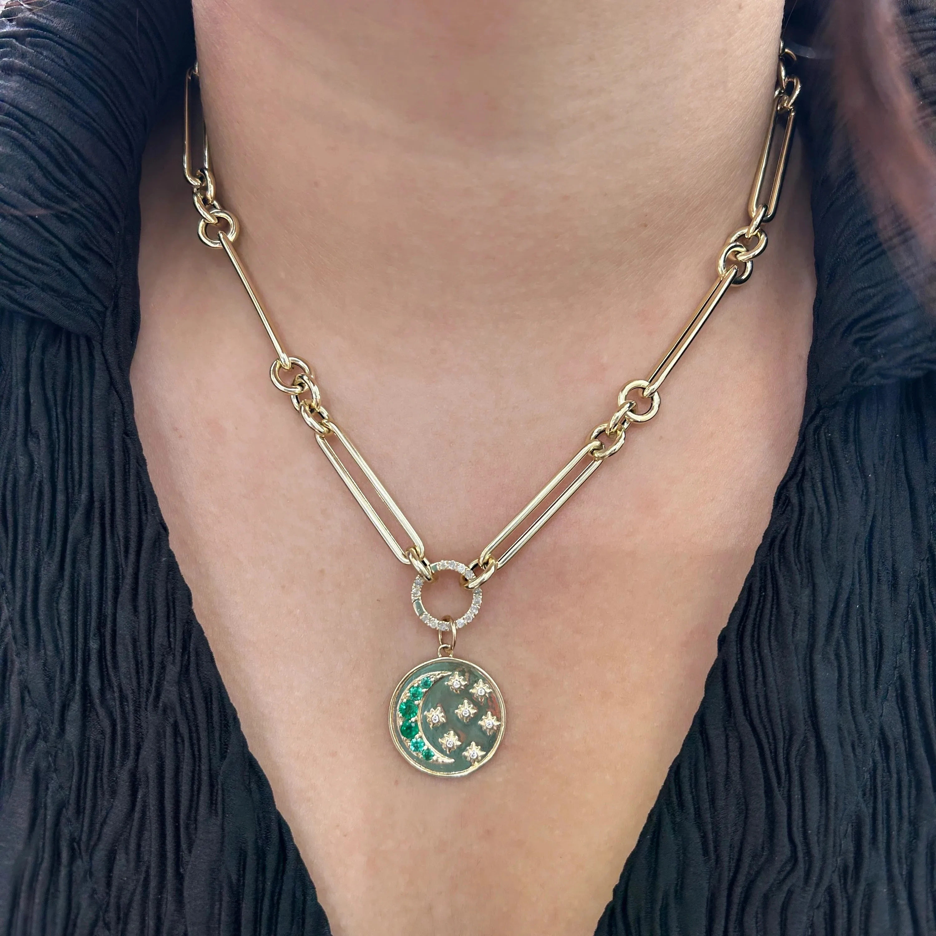 Diamond Emerald Pendant 20mm