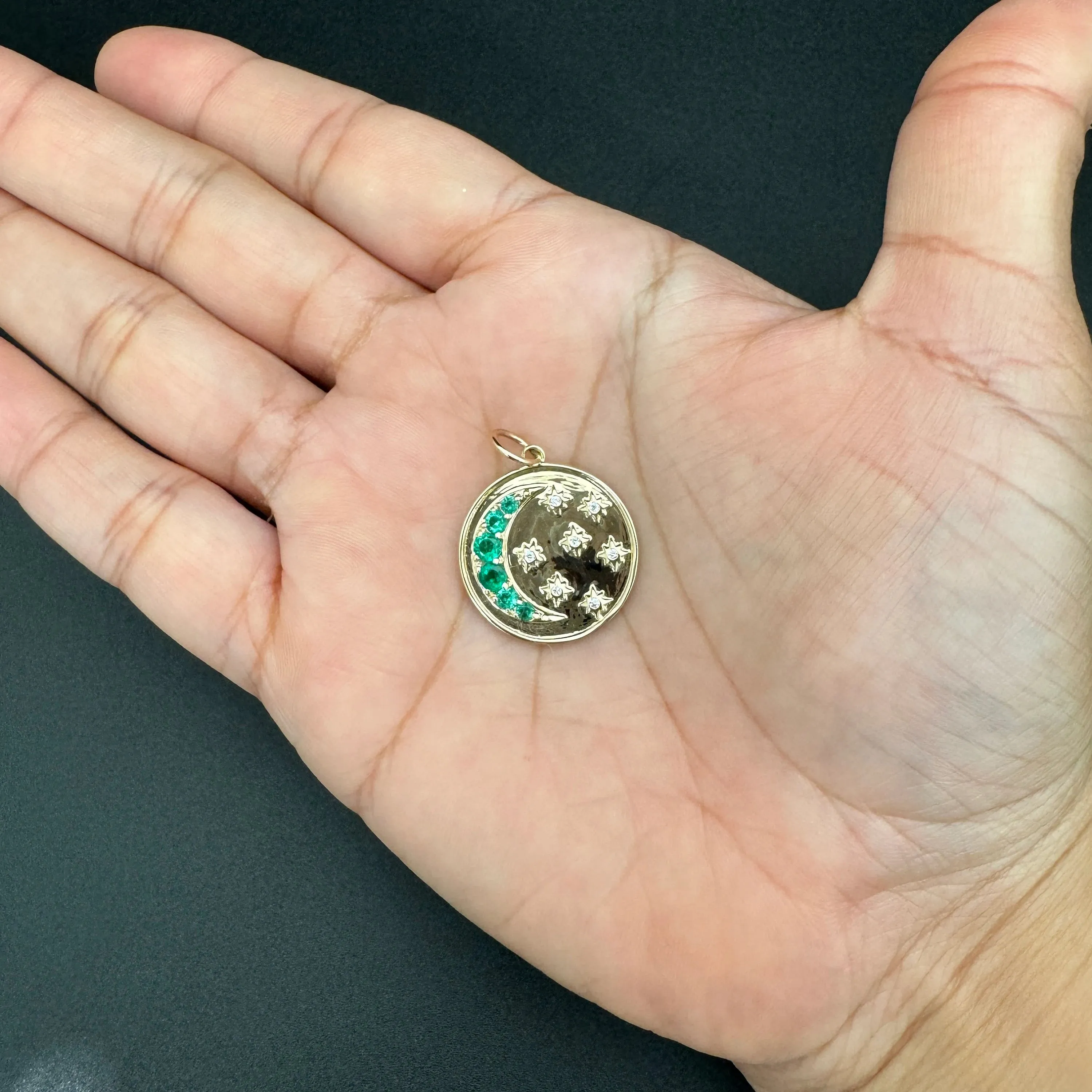 Diamond Emerald Pendant 20mm