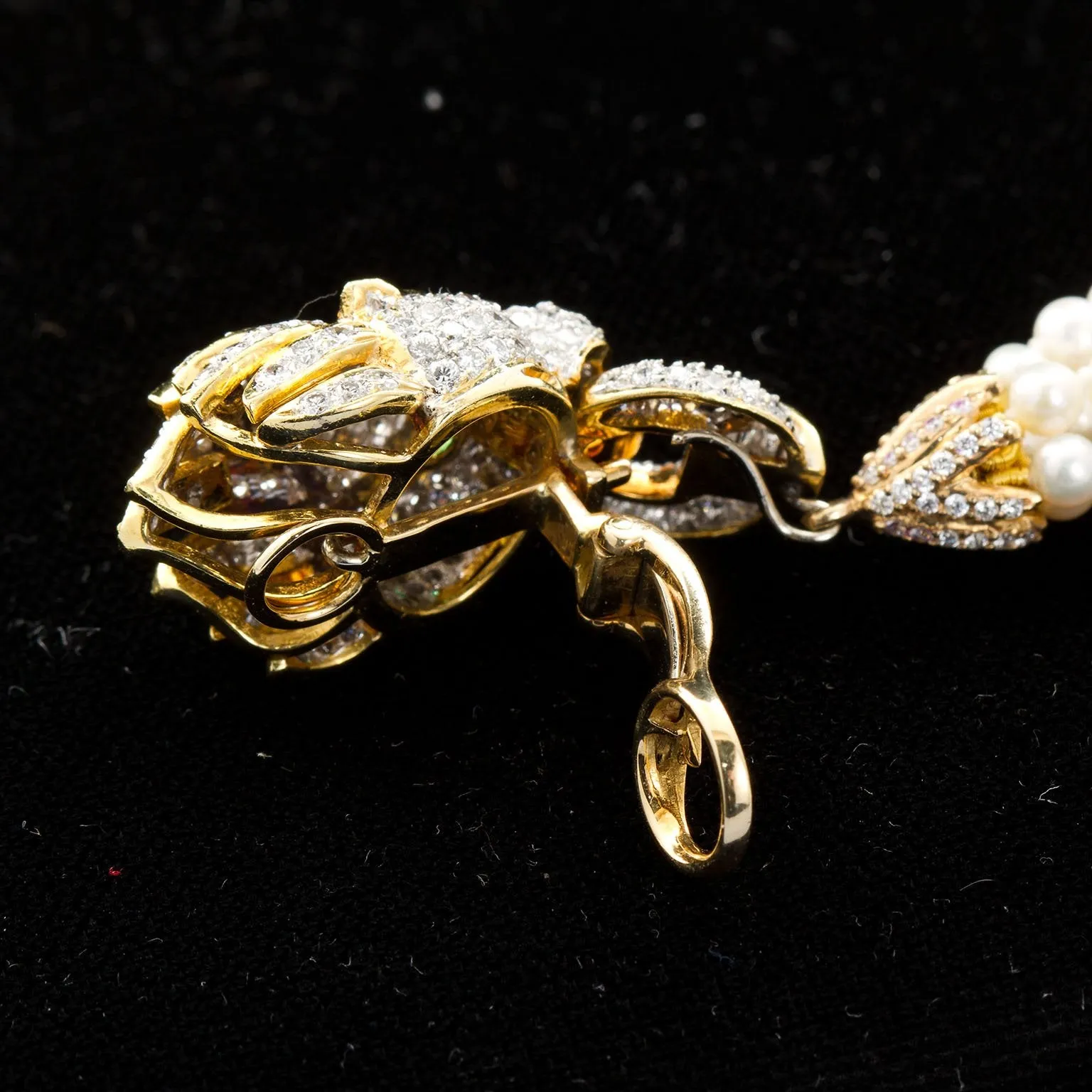 Diamond Pave Lion Head Ear Clips Convertible