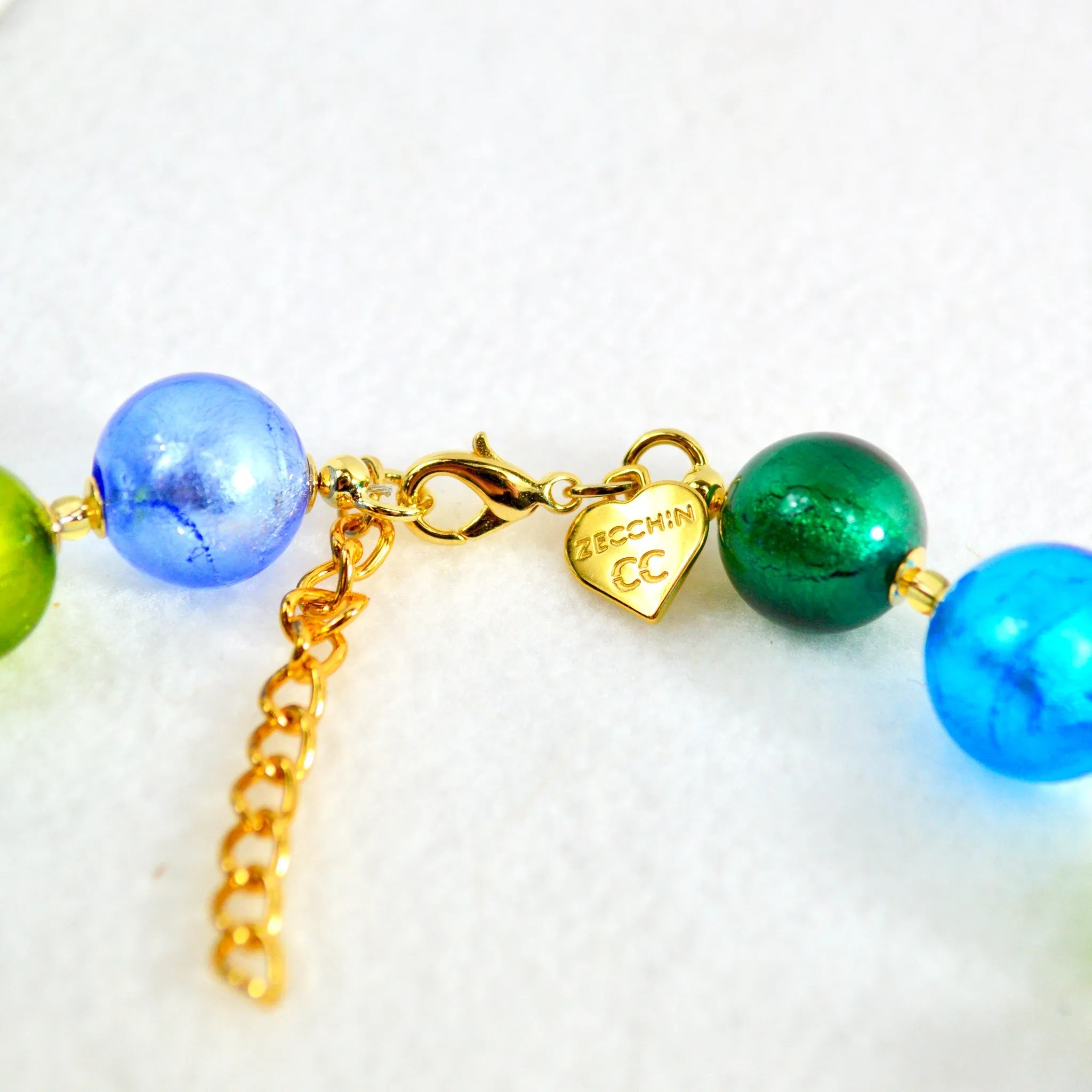 Diva Murano Glass Beaded Necklace, Multi-Color Glass Beads, Handcrafted In Italy