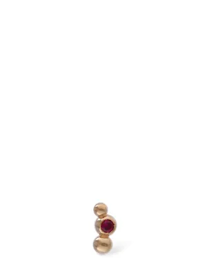 DoDo   9k Rose gold Bollicine ruby mono earring 