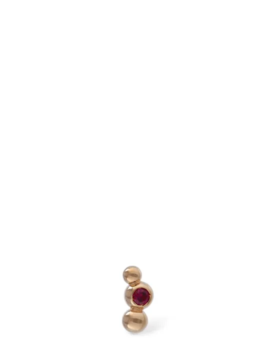 DoDo   9k Rose gold Bollicine ruby mono earring 