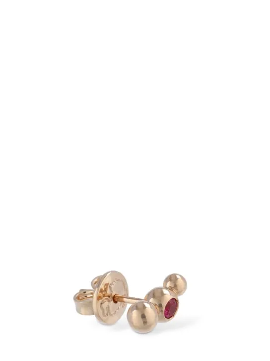 DoDo   9k Rose gold Bollicine ruby mono earring 