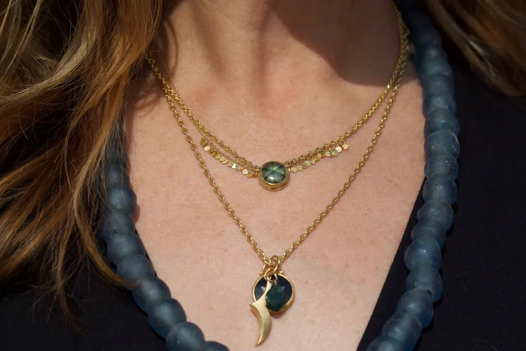 Double Hung Emerald Trapiche Necklace