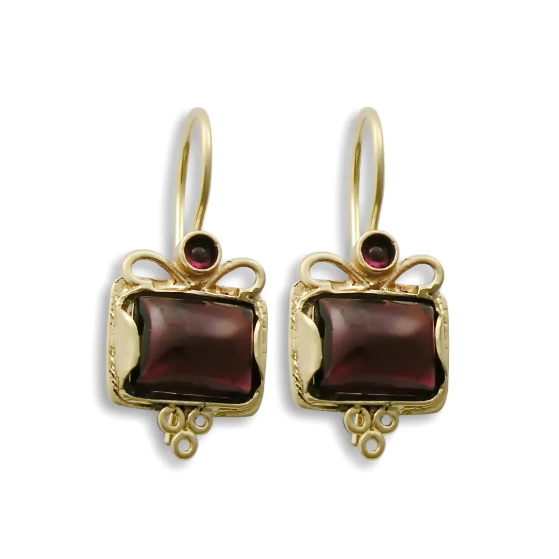 EG7811-3 Rose Gold and Lemon Quartz square earrings
