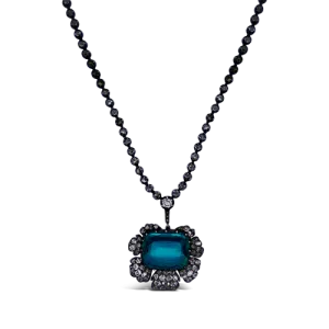 Emerald & Diamond Flower Necklace
