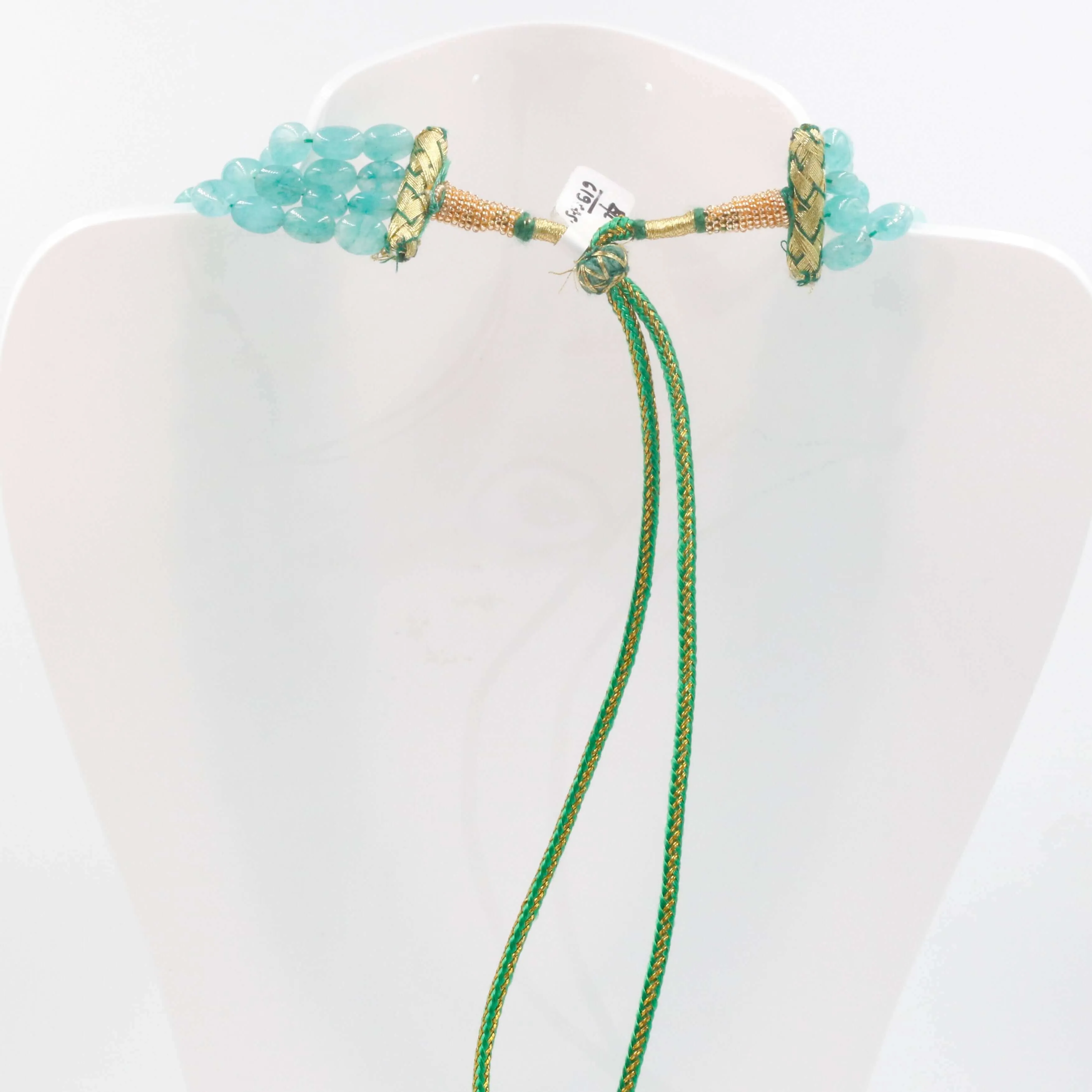 Emerald Beaded Necklace Gemstone Necklace Layered Necklace Long Necklace Green Necklace Indian Necklace Sarafa Necklace SKU: 6143081