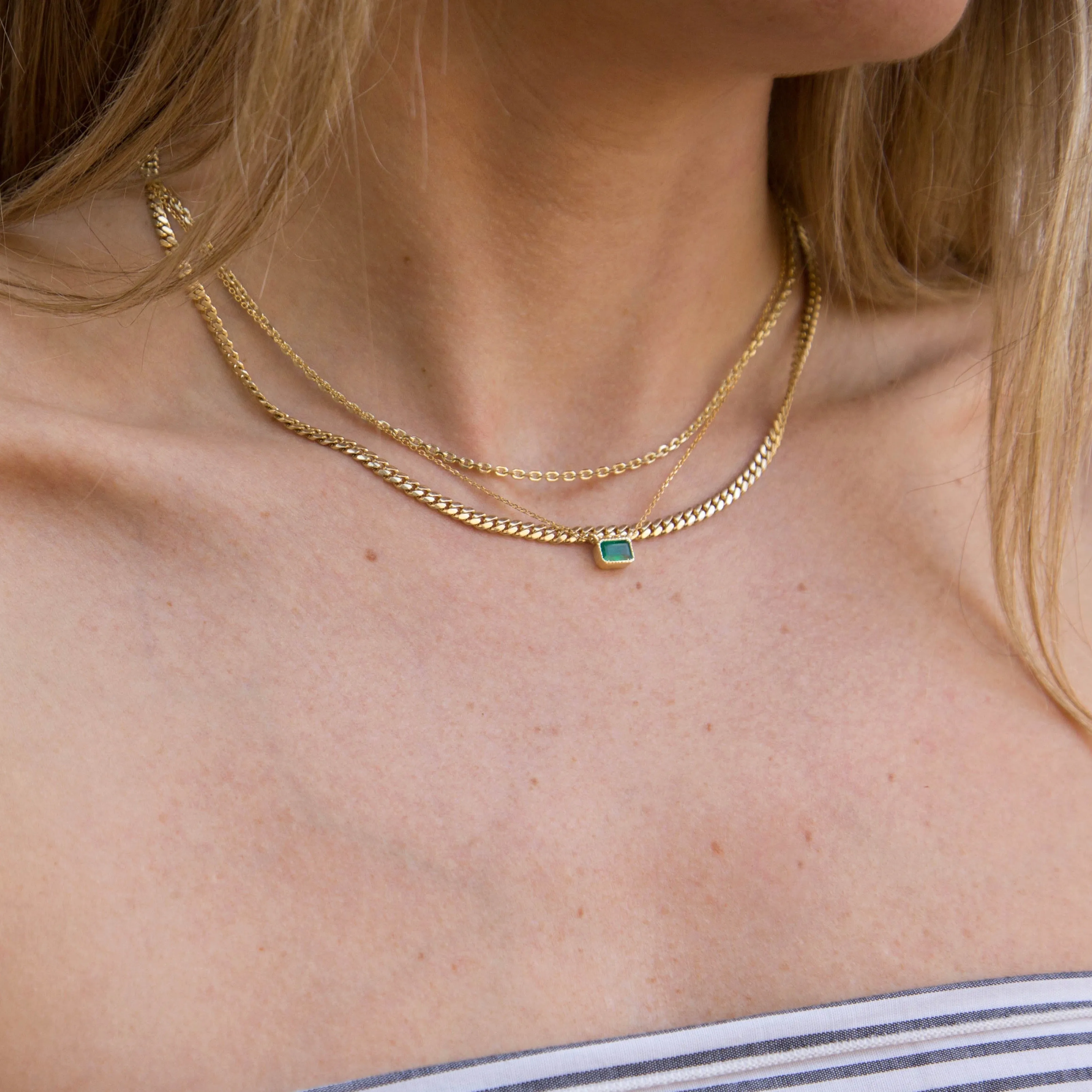 Emerald Lexie Necklace (ready to ship option)*