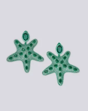 Emerald Starfish Earrings
