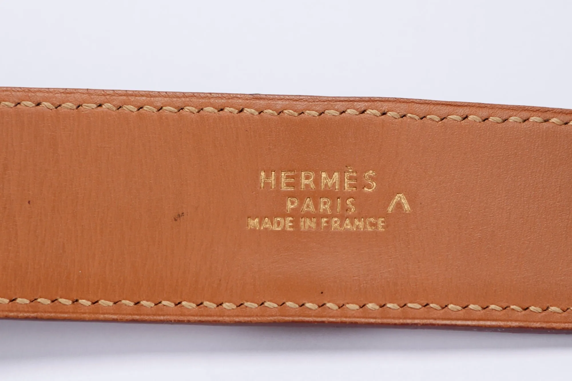 (Exotic) Hermes Brown Porosus Croc Bracelet with Gold Medor Stud, no Dust Cover & Box