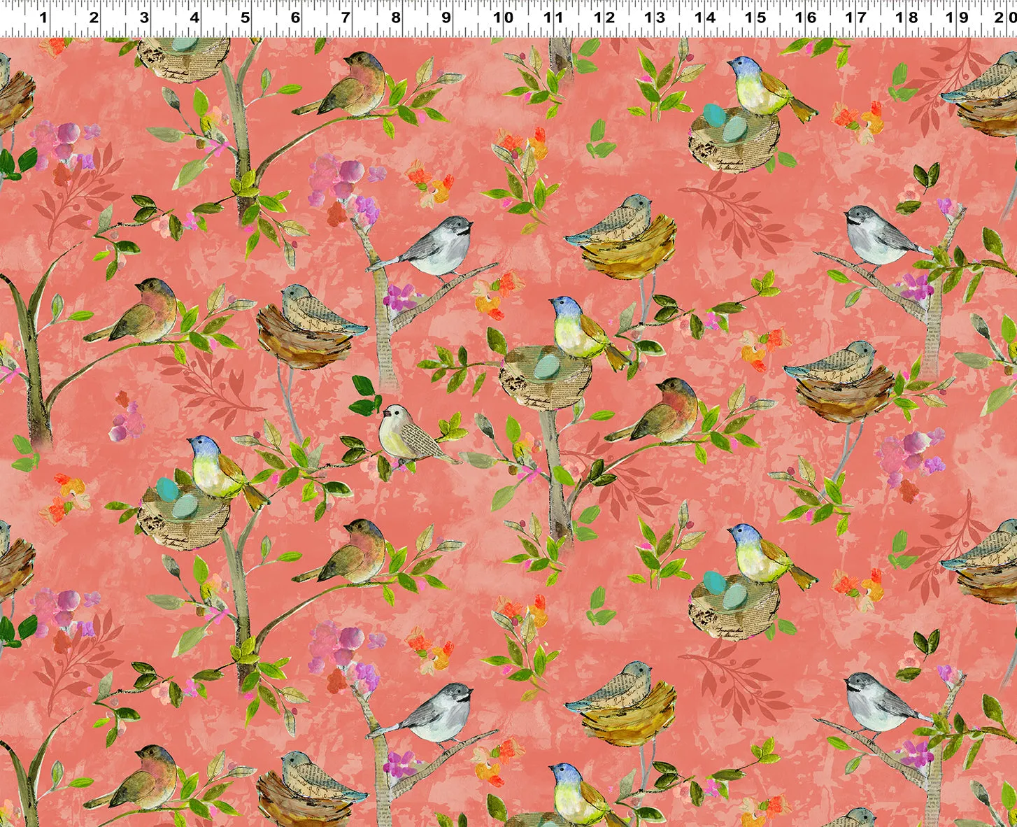 Feathered Friends Coral Nesting Birds