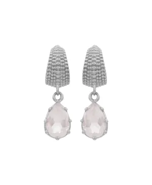 Fleur Earrings with Rose Quartz | Sterling Silver
