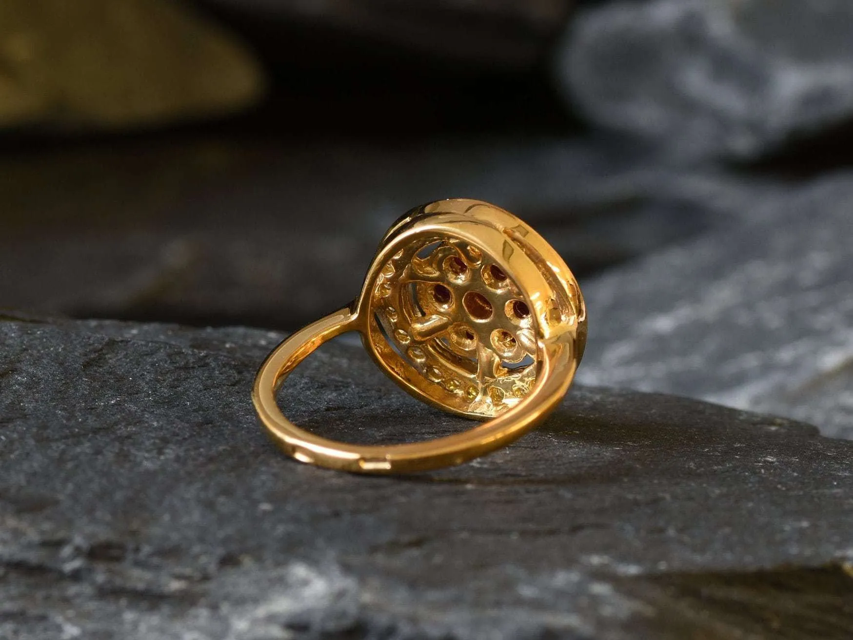 Flower Ruby Ring -  Genuine Ruby Ring - Vintage Flower Ring