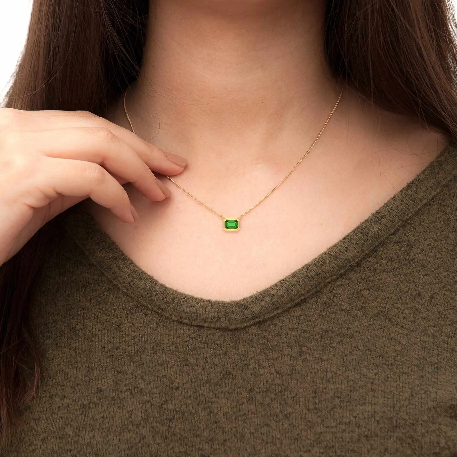 Forever Emerald Gemstone Pendant Necklace