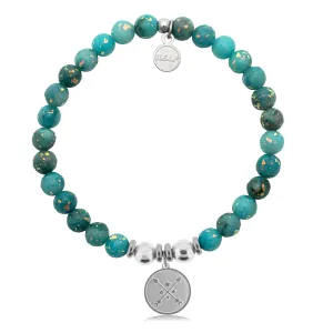 Friendship Arrows Charm with Blue Opal Jade Charity Bracelet