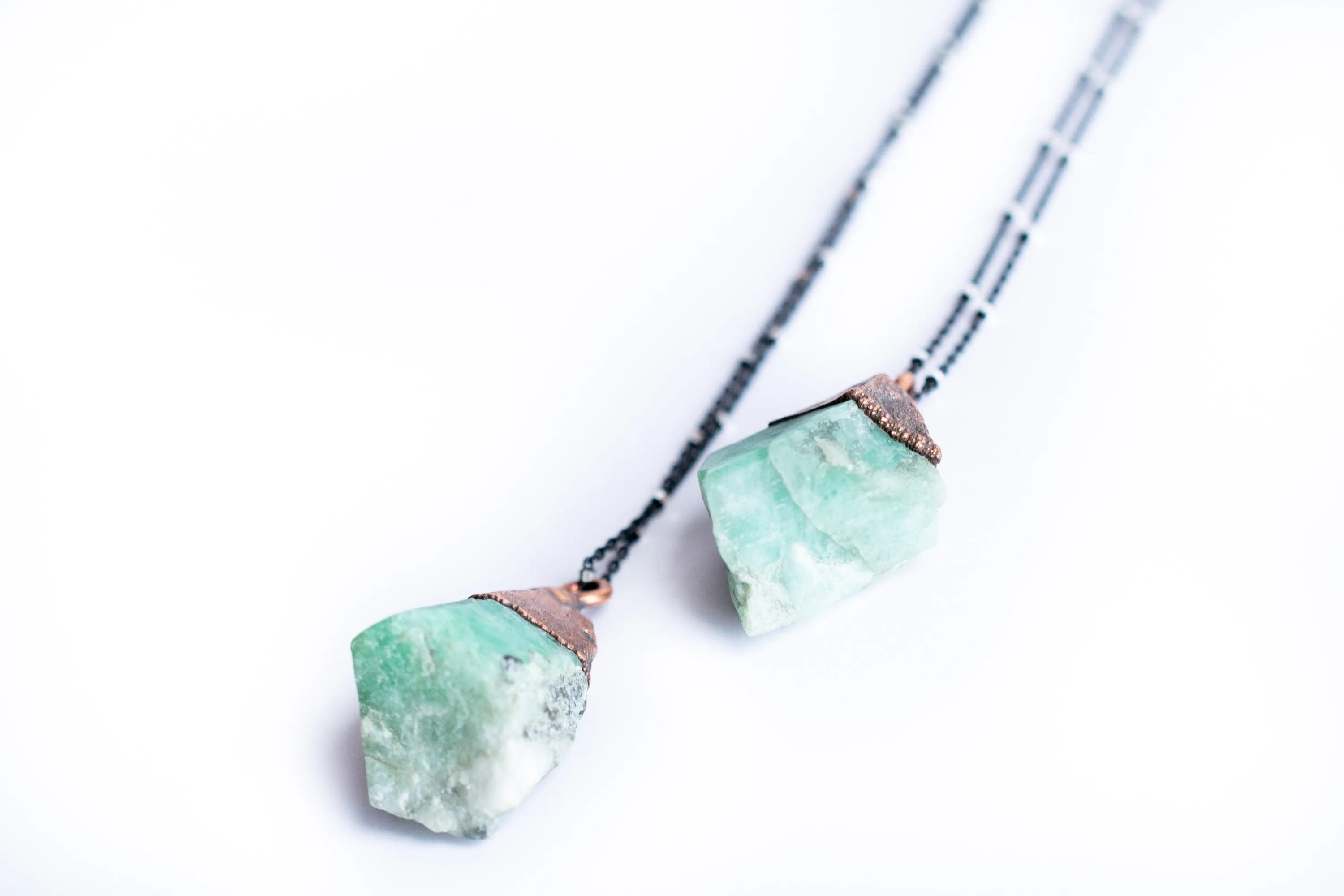 Genuine emerald crystal necklace | Real emerald necklace