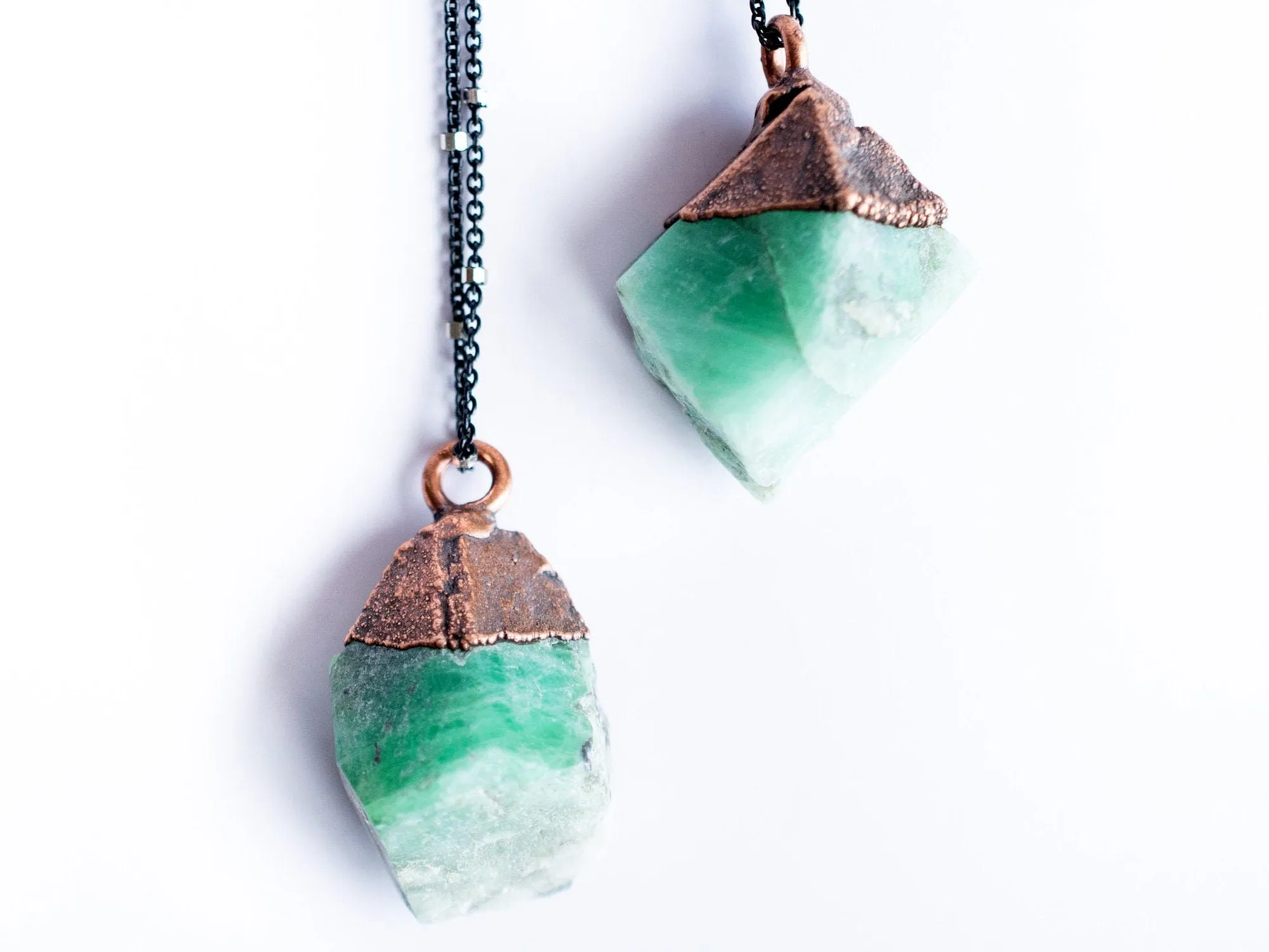 Genuine emerald crystal necklace | Real emerald necklace