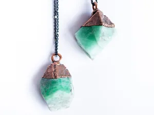 Genuine emerald crystal necklace | Real emerald necklace