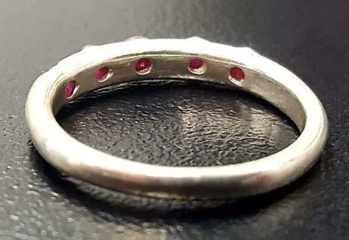 Genuine Ruby Band - Red Eternity Ring - Dainty Vintage Ring