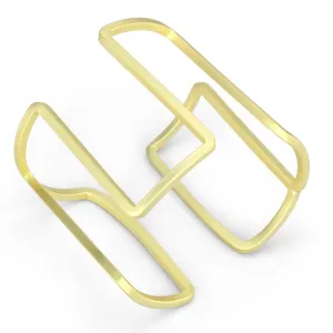 Gold Brass Bangle with No Stone for Women Style LO4229