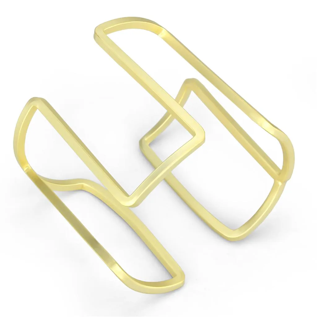 Gold Brass Bangle with No Stone for Women Style LO4229