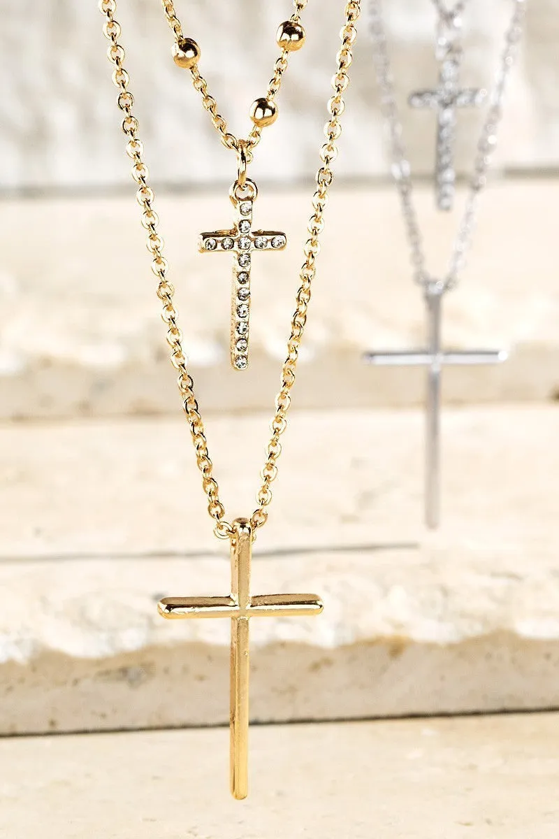 Gold Layered Cross Necklace
