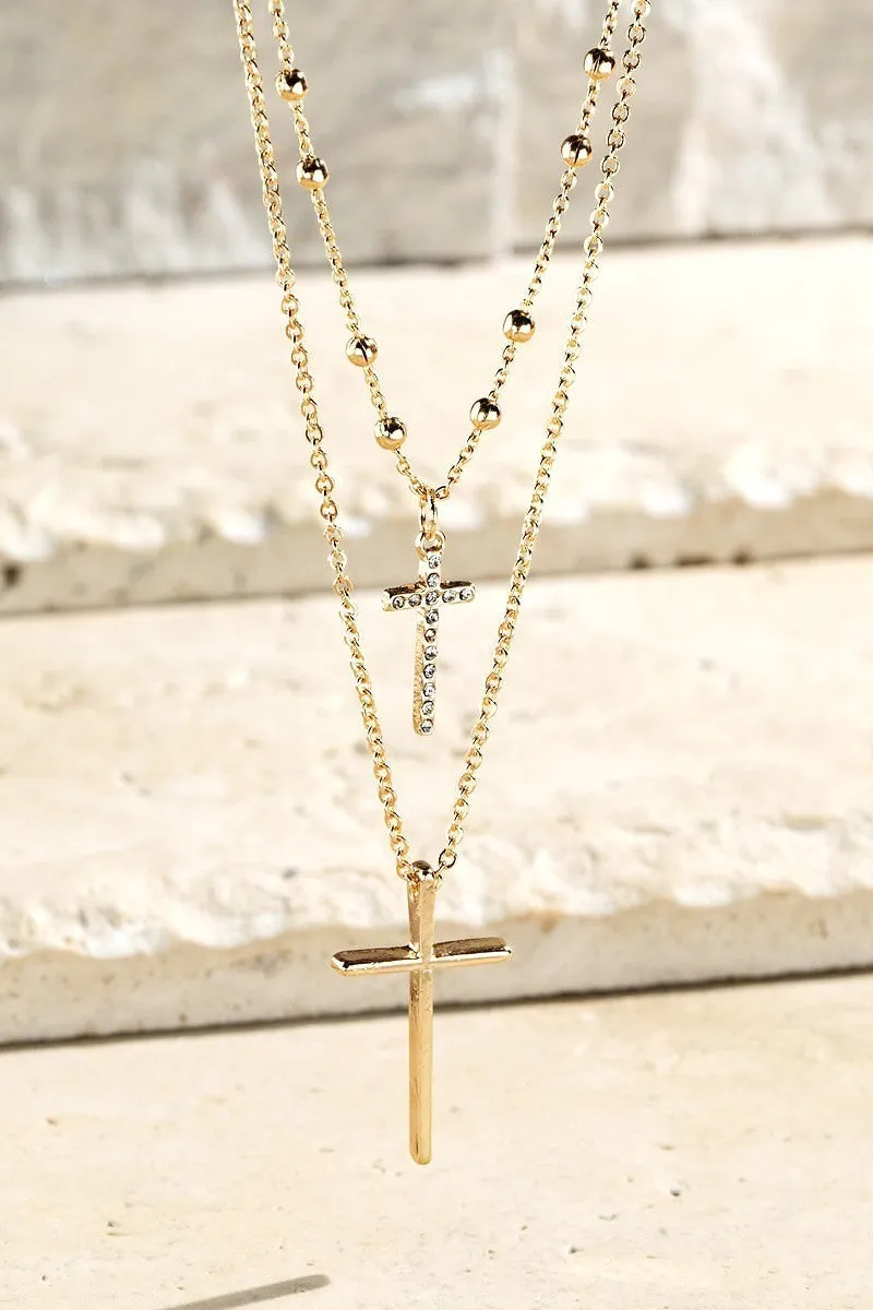 Gold Layered Cross Necklace