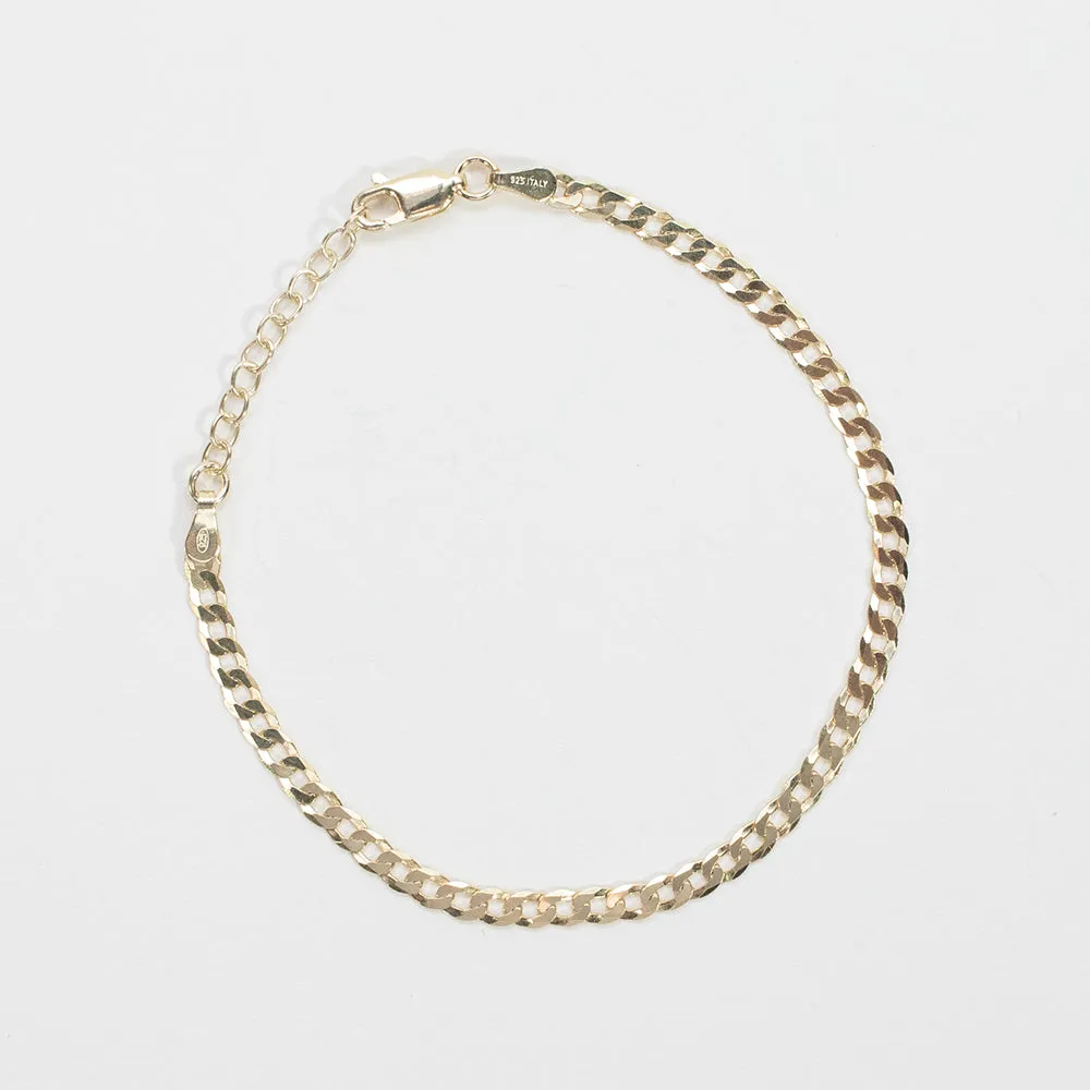 Gold Plated Flat Curb Bracelet