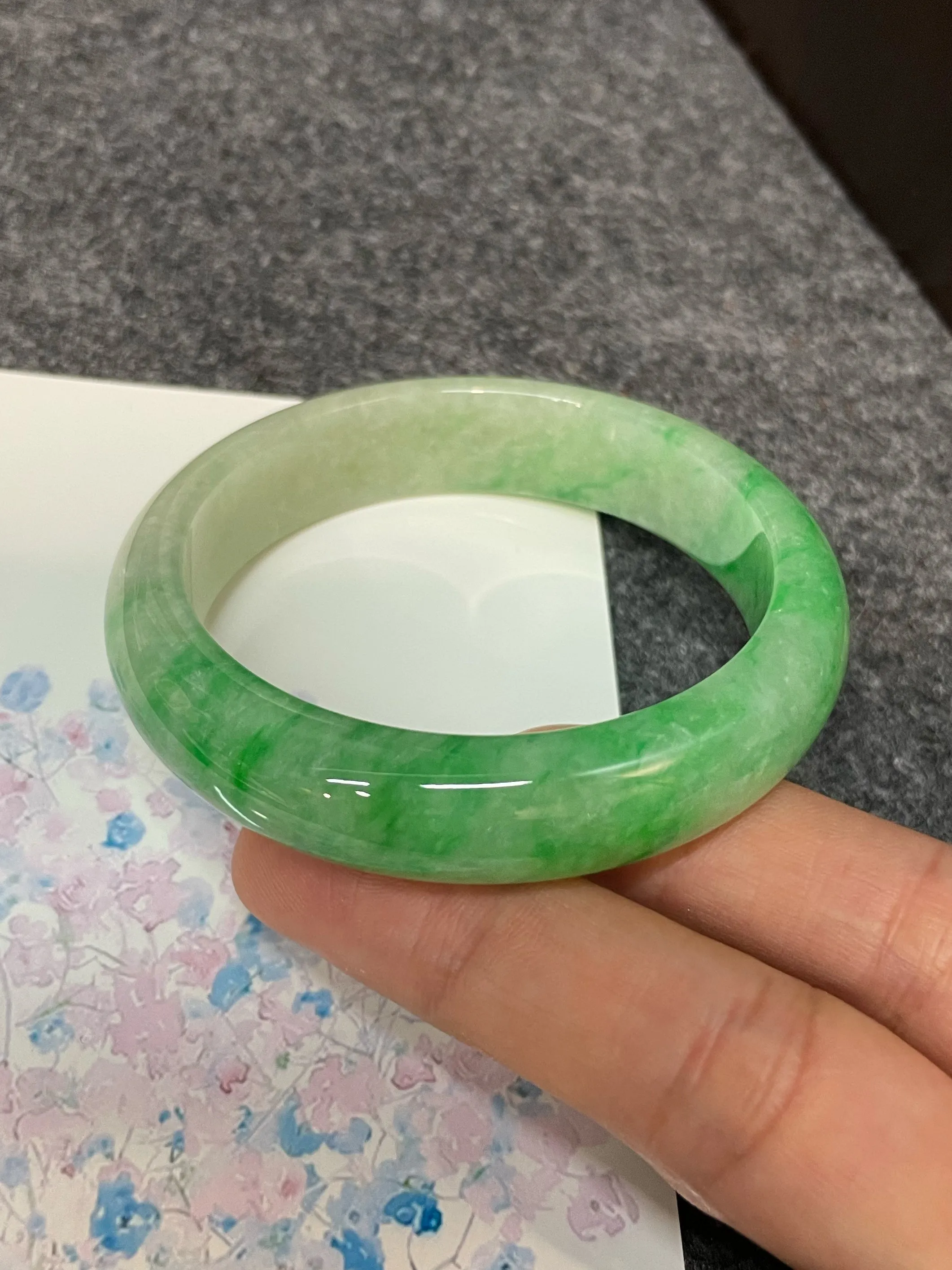 Green Jadeite Bangle | 57mm (NJBA107)