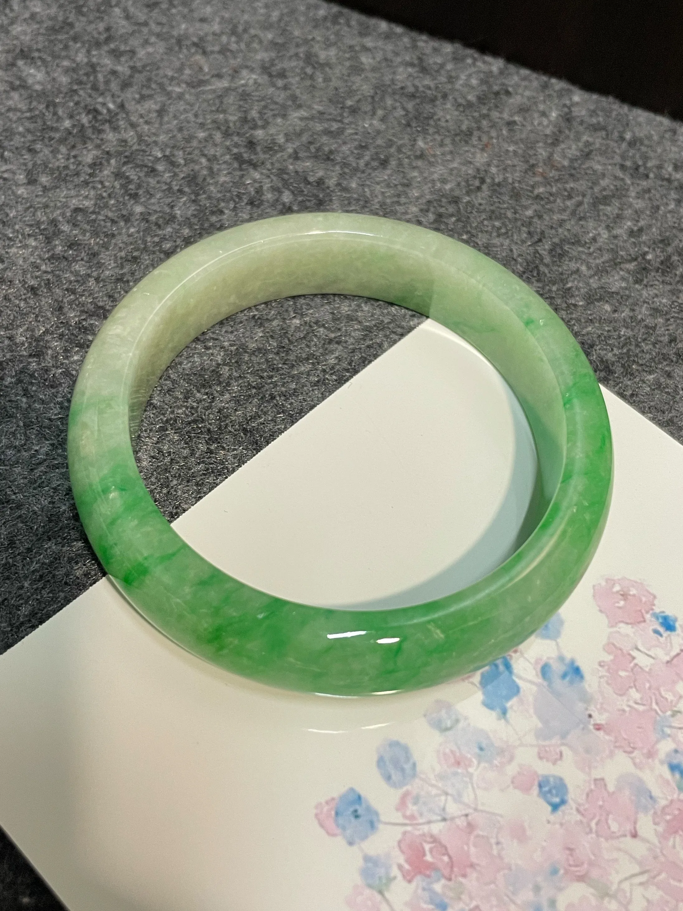 Green Jadeite Bangle | 57mm (NJBA107)
