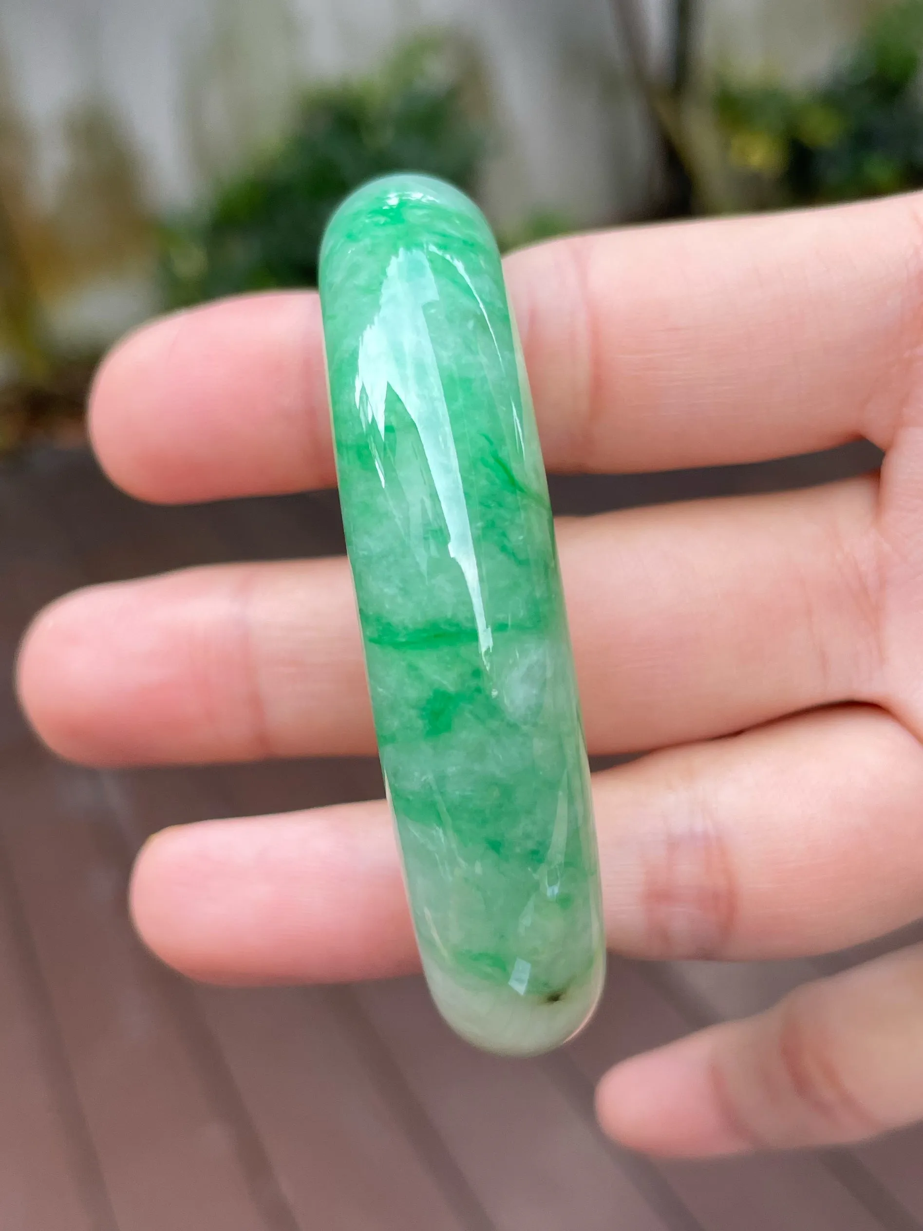 Green Jadeite Bangle | 57mm (NJBA107)